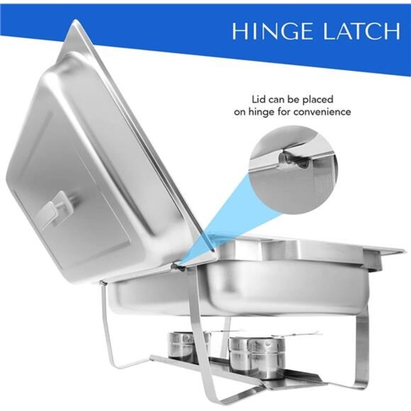 4 Pack 8QT Chafing Dish High Grade Stainless Steel Chafer Complete Set - Picture 4 of 7